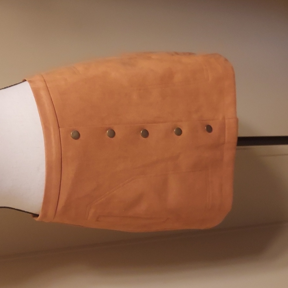 HYFVE A-Line Mini Skirt in Orange/Tan Color